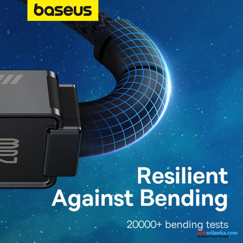 Baseus Unbreakable Series 1m Fast Charging Data Cable Type-C to Lightning 20W Cluster Black